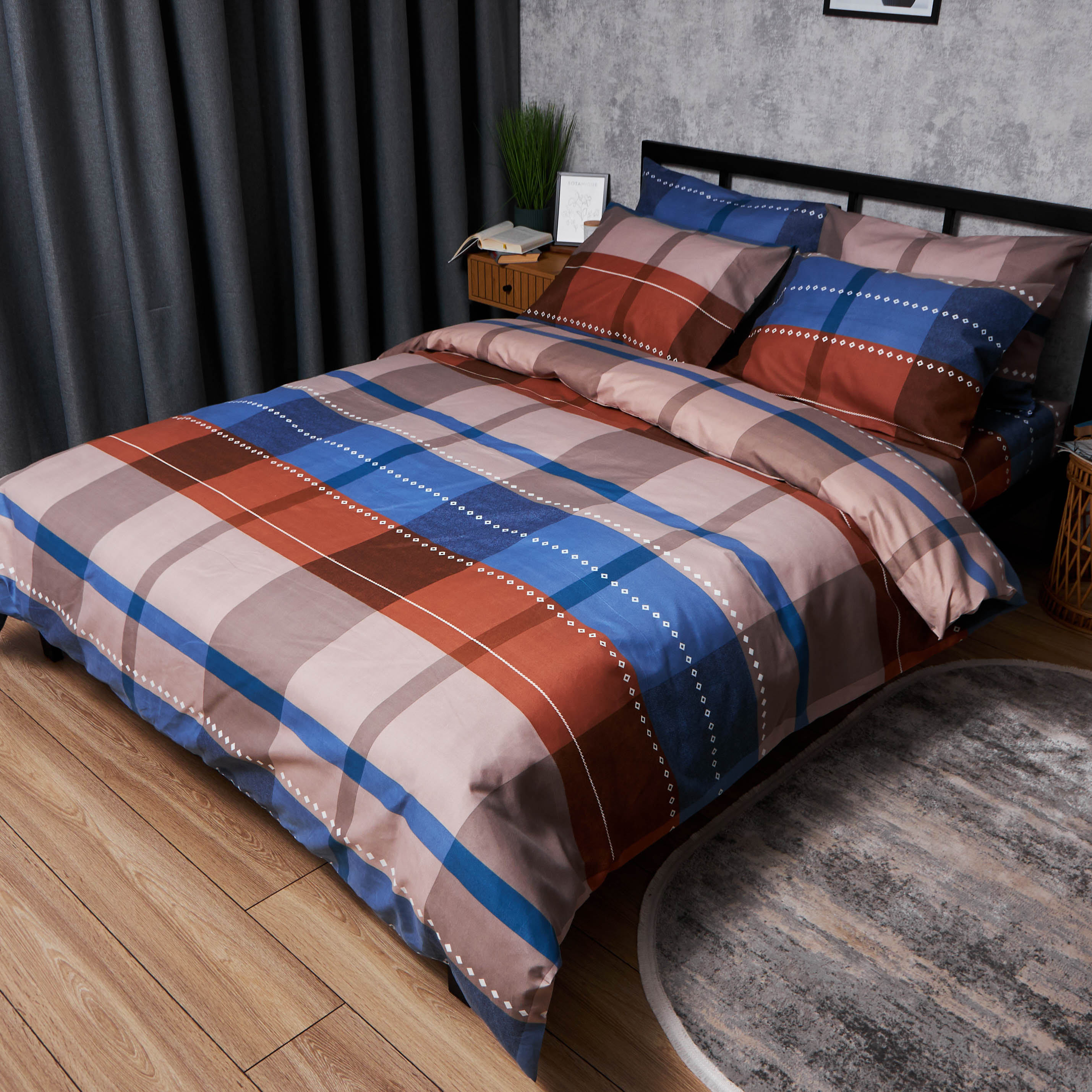 Комплект постільної білизни Moon&Star Мікросатин Premium Plaid Perfection 220х240 нав. 70х70 см 2 шт. (MS-890000659) - Фото 1