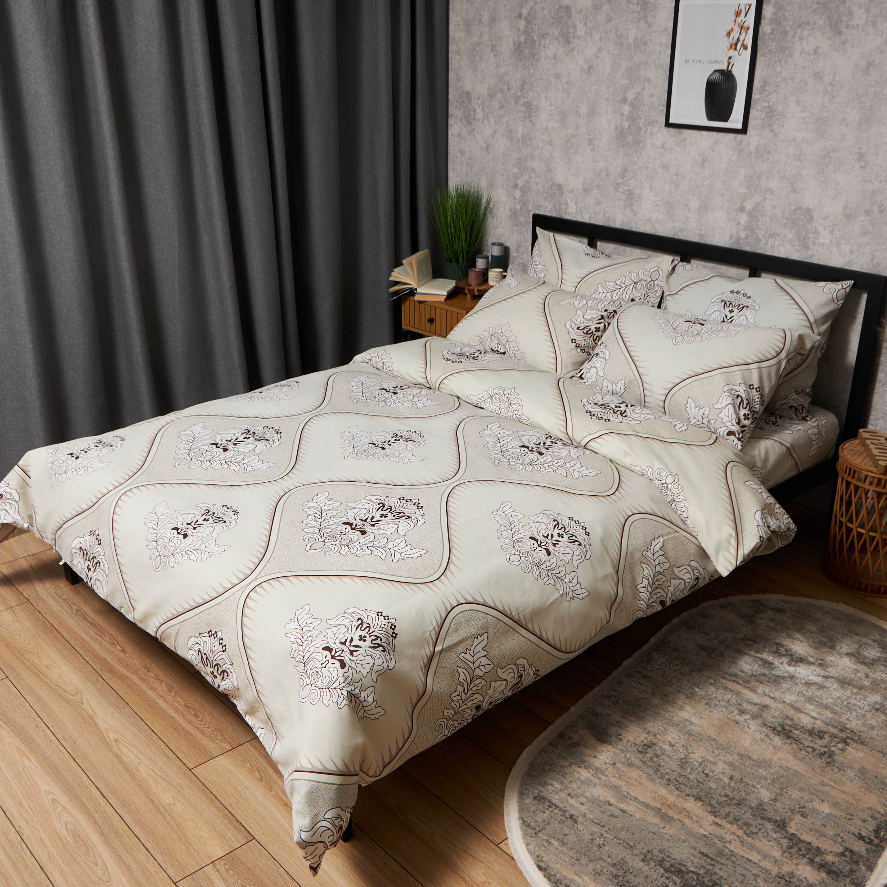 Комплект постельного белья Moon&Star Микросатин Premium Royal Elegance 143х210х2 см нав. 4х70х70 (MS-820010004) - Фото 1