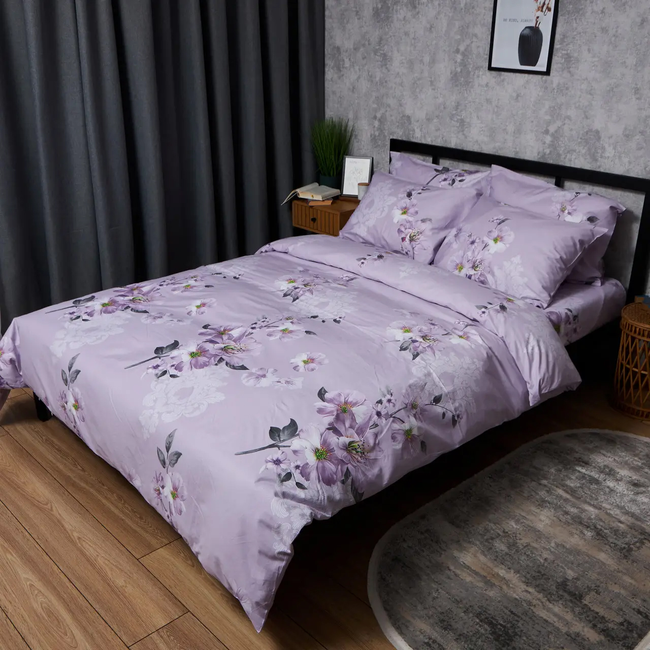 Пододеяльник полуторный евро Moon&Star Satin Elite Floral Mist 160x220 см (MS-870000936) - Фото 1