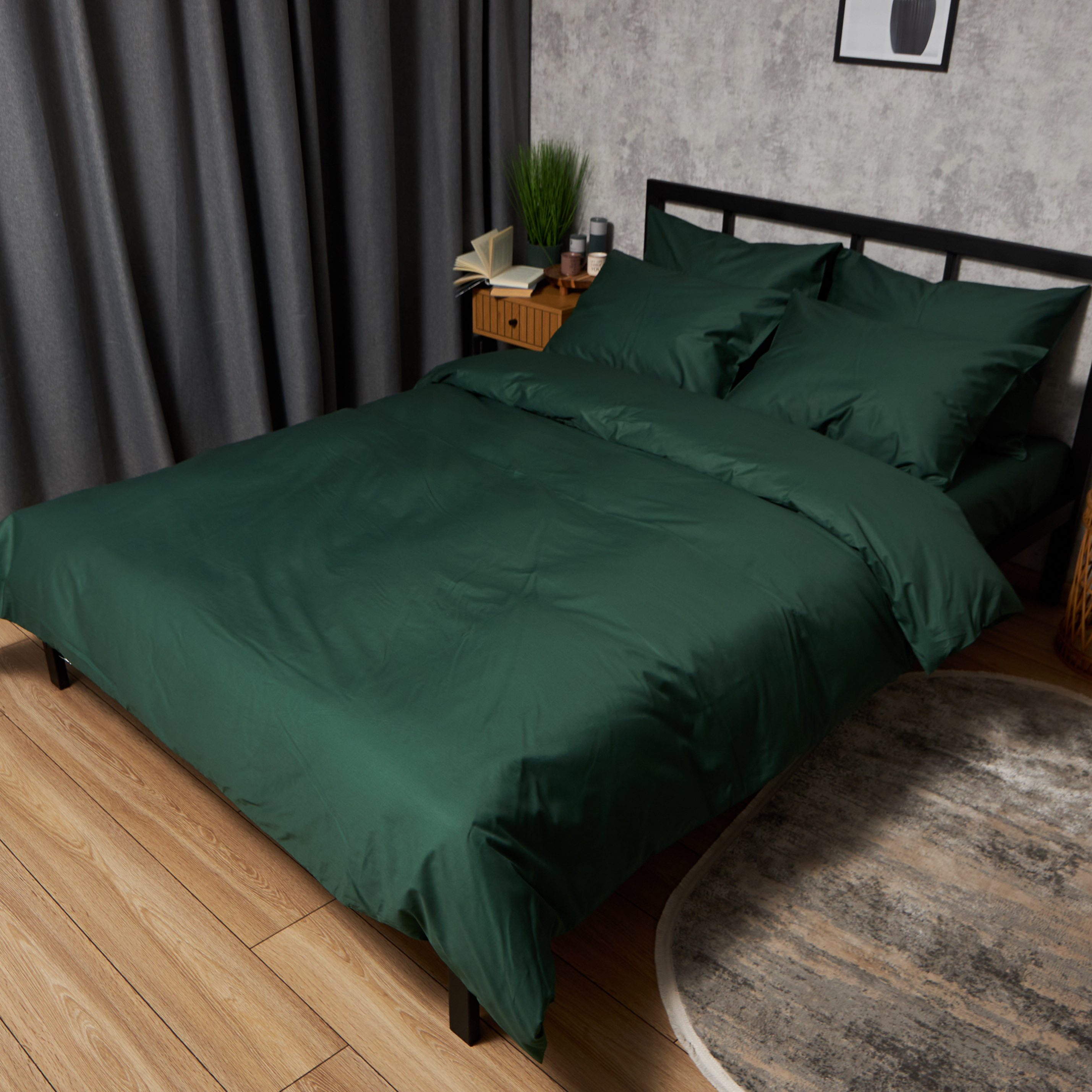 Комплект постільної білизни Moon&Star Satin Premium Evergreen Dream 160х220х2 нав. 2х70х70 (MS-820010042) - Фото 1