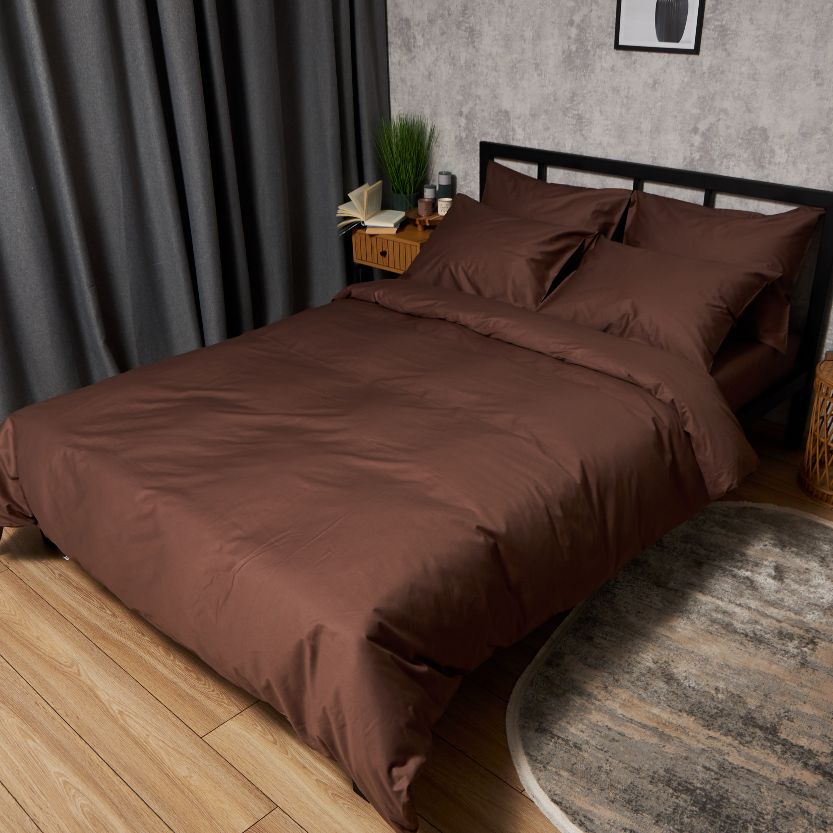 Комплект постільної білизни Moon&Star Satin Premium Mocha Mood 143х210х2 нав. 2х40х60 (MS-820010070) - Фото 1