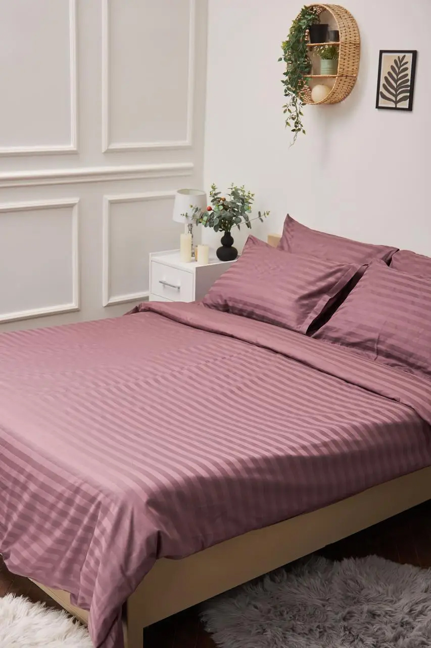 Пододеяльник полуторный Moon&Star Satin Stripe Garnet 143x210 см (MS-870000425) - Фото 1