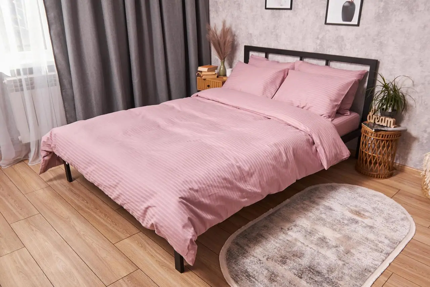 Комплект постельного белья детский Moon&Star Satin Stripe, Stripe Candy 110х140 нав. 2х40х40 (MS-830000196) - Фото 1