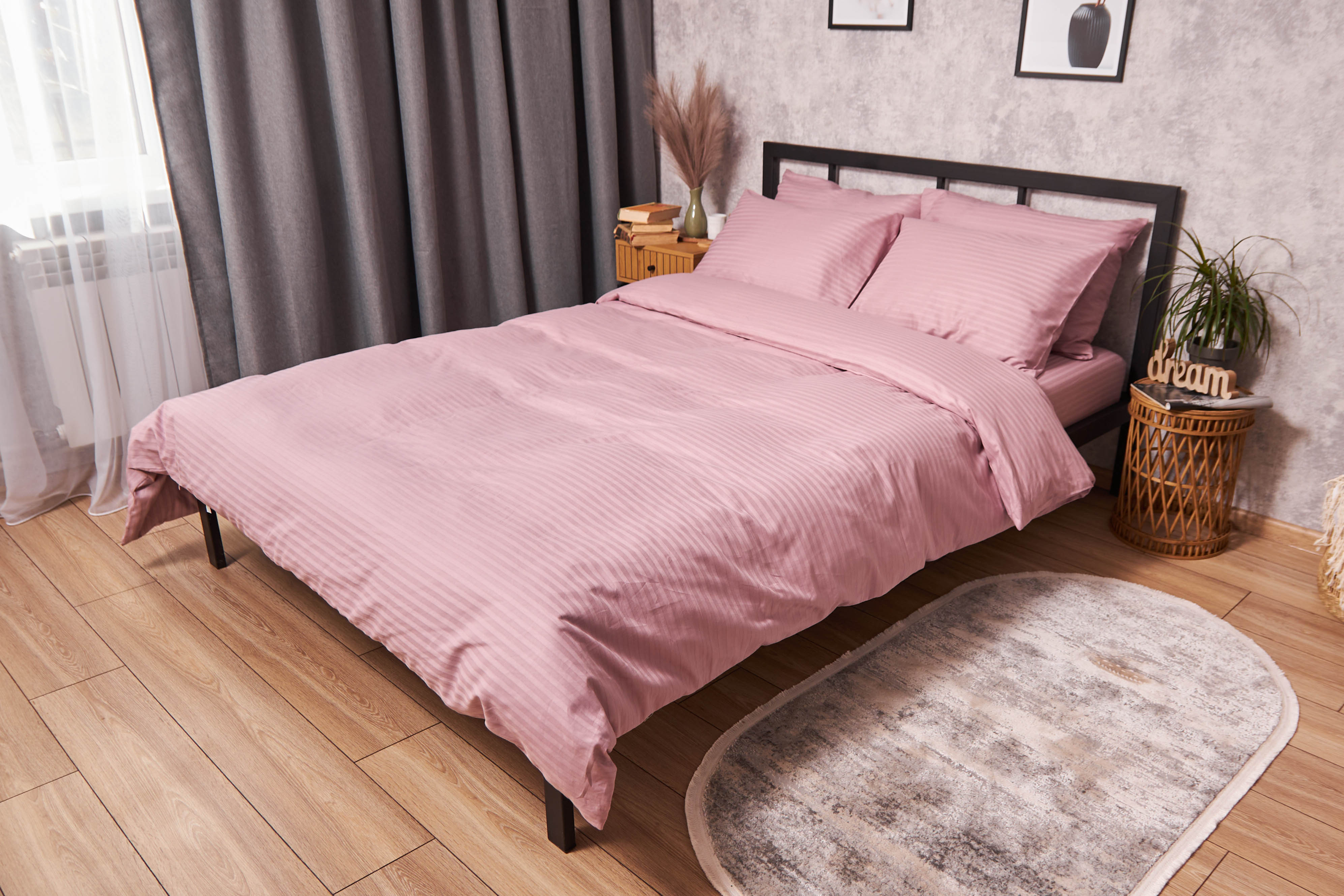 Комплект постільної білизни Moon&Star Satin Stripe Stripe Candy 143х210 нав. 4х50х70 (MS-820003553) - Фото 1