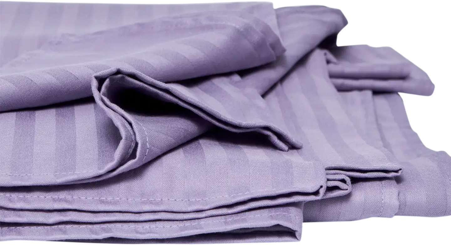 Простынь двуспальная Moon&Star Soft Lilac Satin Stripe Gold Люкс 180х220 см (MS-860000257) - Фото 1