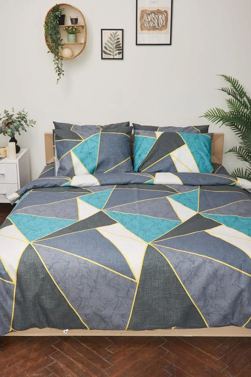 Пододеяльник двуспальный евро Moon&Star Premium Triangles King Size 220x240 см (MS-870000534) - Фото 1