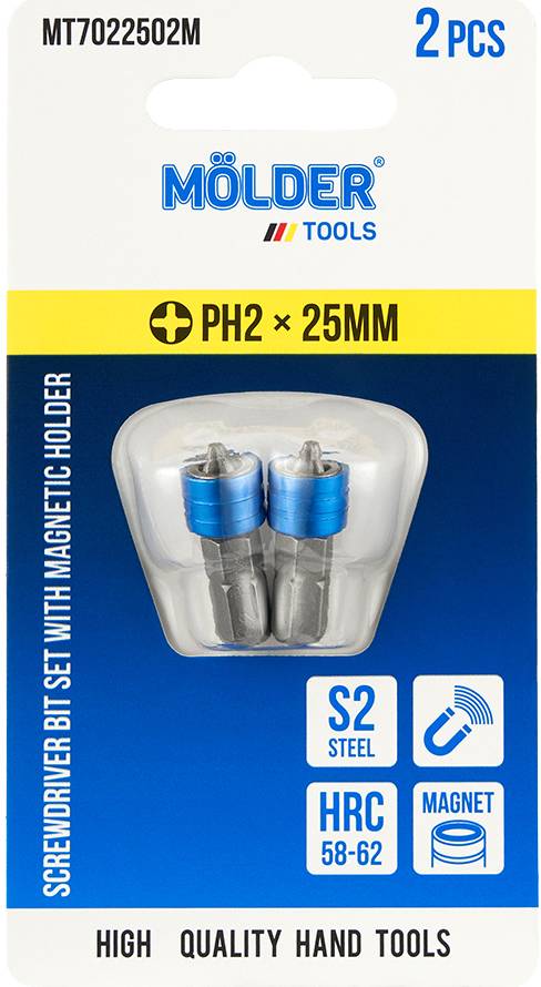 Купити Біта для викрутки Molder PH2x25 мм 2 шт. (MT7022502M) - Фото 1 Біта для викрутки Molder PH2x25 мм 2 шт. (MT7022502M) - Фото 1