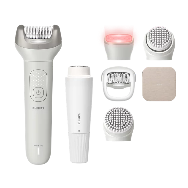 Мультифункціональний прилад для догляду за шкірою Philips з насадкою Skin LED BRE738/00 серії 9900