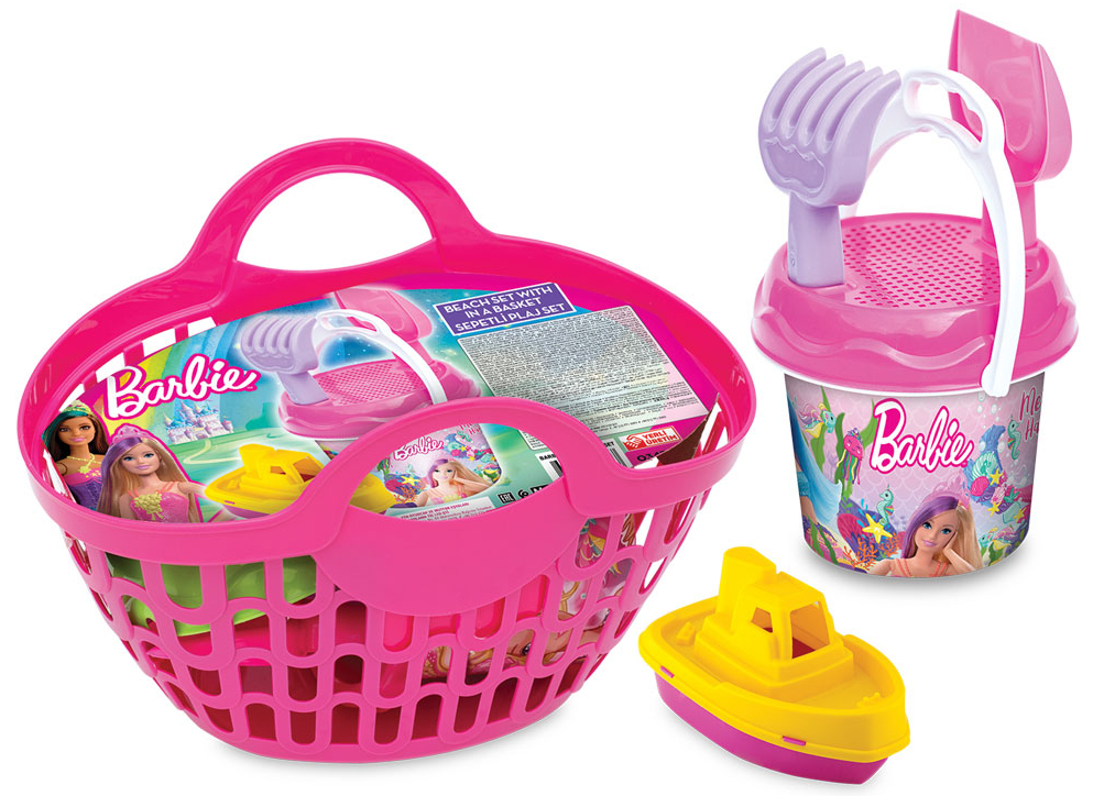 Набор для игры в песочнице dede в корзине Barbie (03470) - Фото 1
