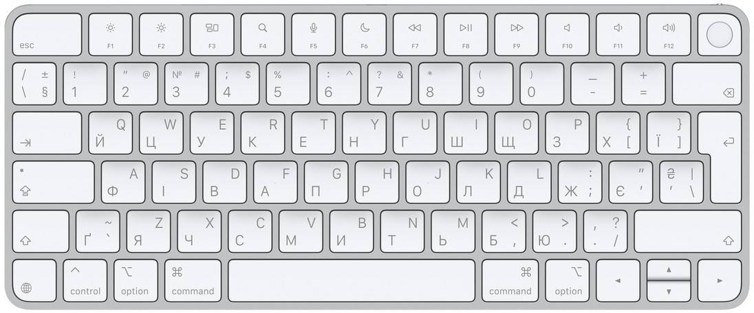 Клавиатура беспроводная Apple Magic Keyboard with Touch ID UA Bluetooth/USB-C White (MXCK3UA/A) - Фото 1