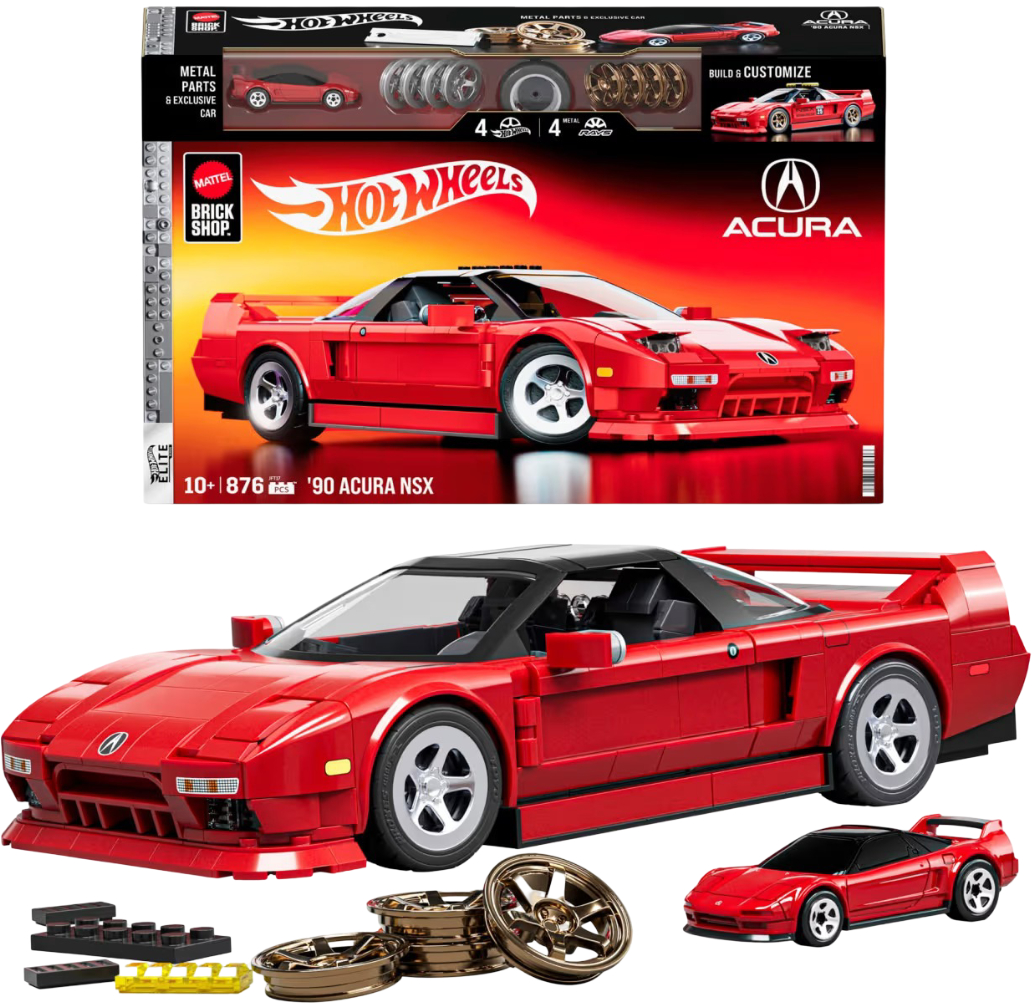 Коллекционная машинка-конструктор Hot Wheels Brick Shop Elite Acura NSX 876 деталей (JFT17) - Фото 1