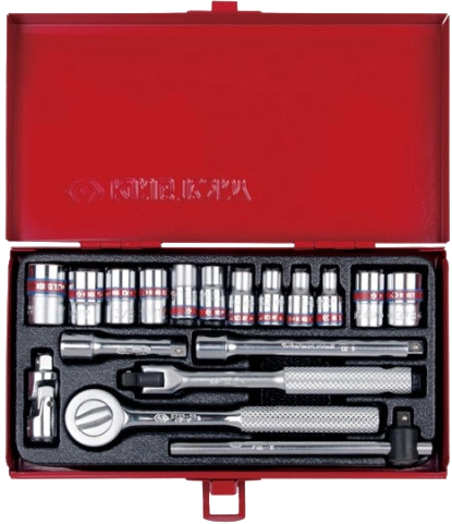 Купить Набор инструментов KING TONY 1/4" 18 шт. в металлическом кейсе (2518SR) - Фото 1 Набор инструментов KING TONY 1/4" 18 шт. в металлическом кейсе (2518SR) - Фото 1