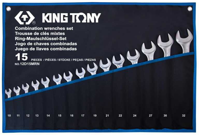 Набор комбинированных ключей KING TONY 10-32 мм 15 шт. (12D15MRN) - Фото 1