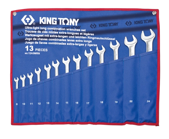 Набор комбинированных ключей KING TONY 13 шт. 8 - 24 мм (12A3MRN) - Фото 1