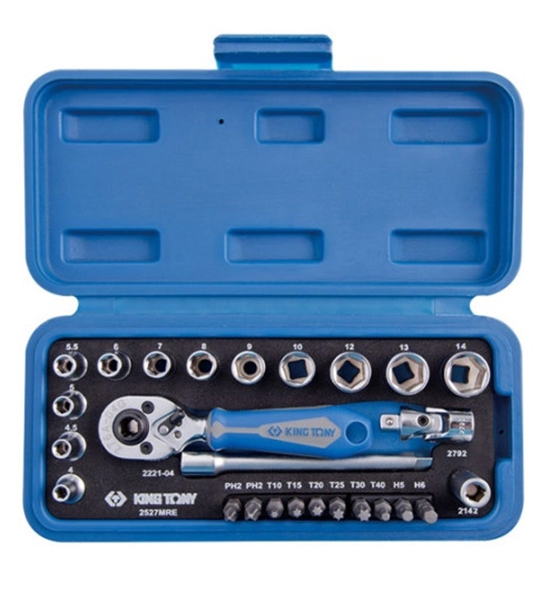 Набір торцевих голівок KING TONY 27 шт. (2527MRE) - Фото 1