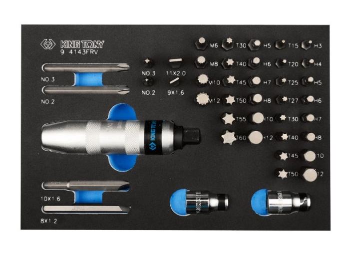 Набір торцевих голівок KING TONY 43 шт. (9-4143FRV) - Фото 1