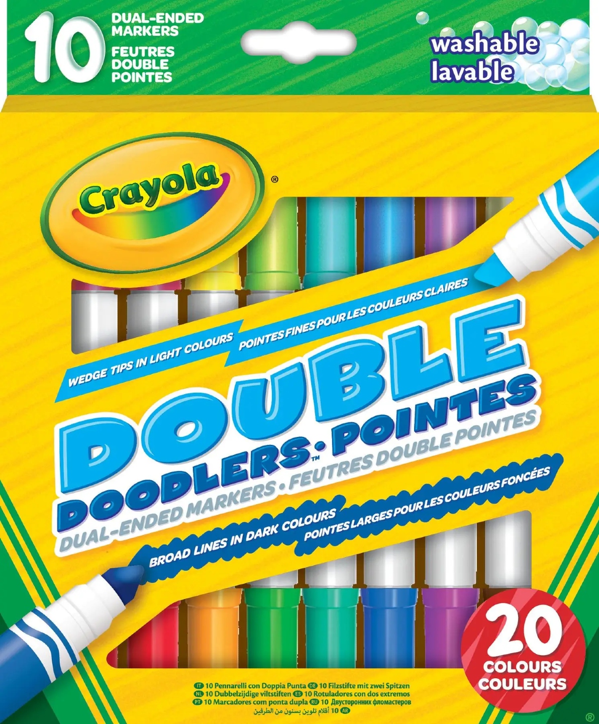 Фломастеры Crayola двусторонние (washable), 10 шт (256347.012) - Фото 1