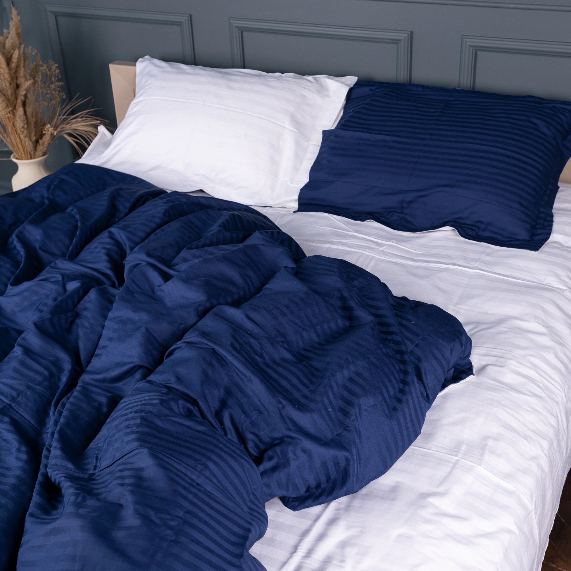 Комплект постельного белья детский MirSon Satin Stripe 30-0020 + 30-0001 Naskirin 110х140 (2200005247389) - Фото 1