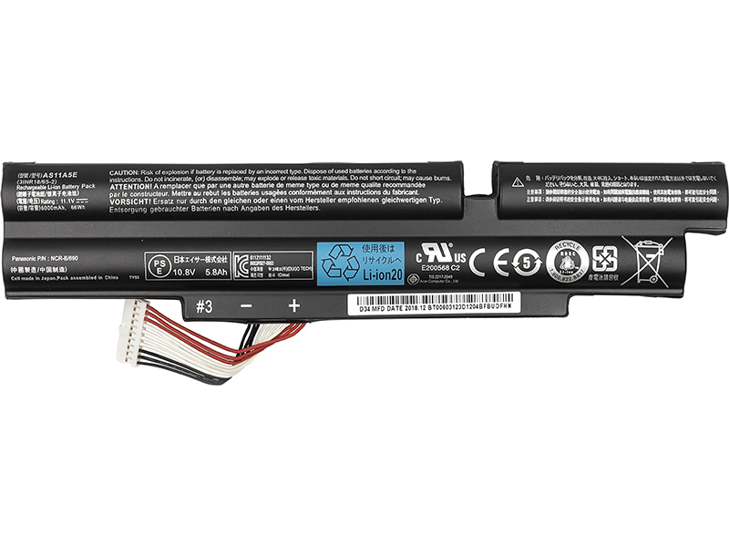 Аккумулятор для ноутбука PowerPlant ACER Aspire TimelineX 3830T (3ICR19/B6) 10.8V 5200mAh (NB00000265) - Фото 1
