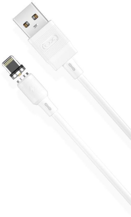 Кабель синхронизации данных XO Lightning NB187 PVC Magnetic 2.1A/1m White (NB187-L-1-WH) - Фото 1
