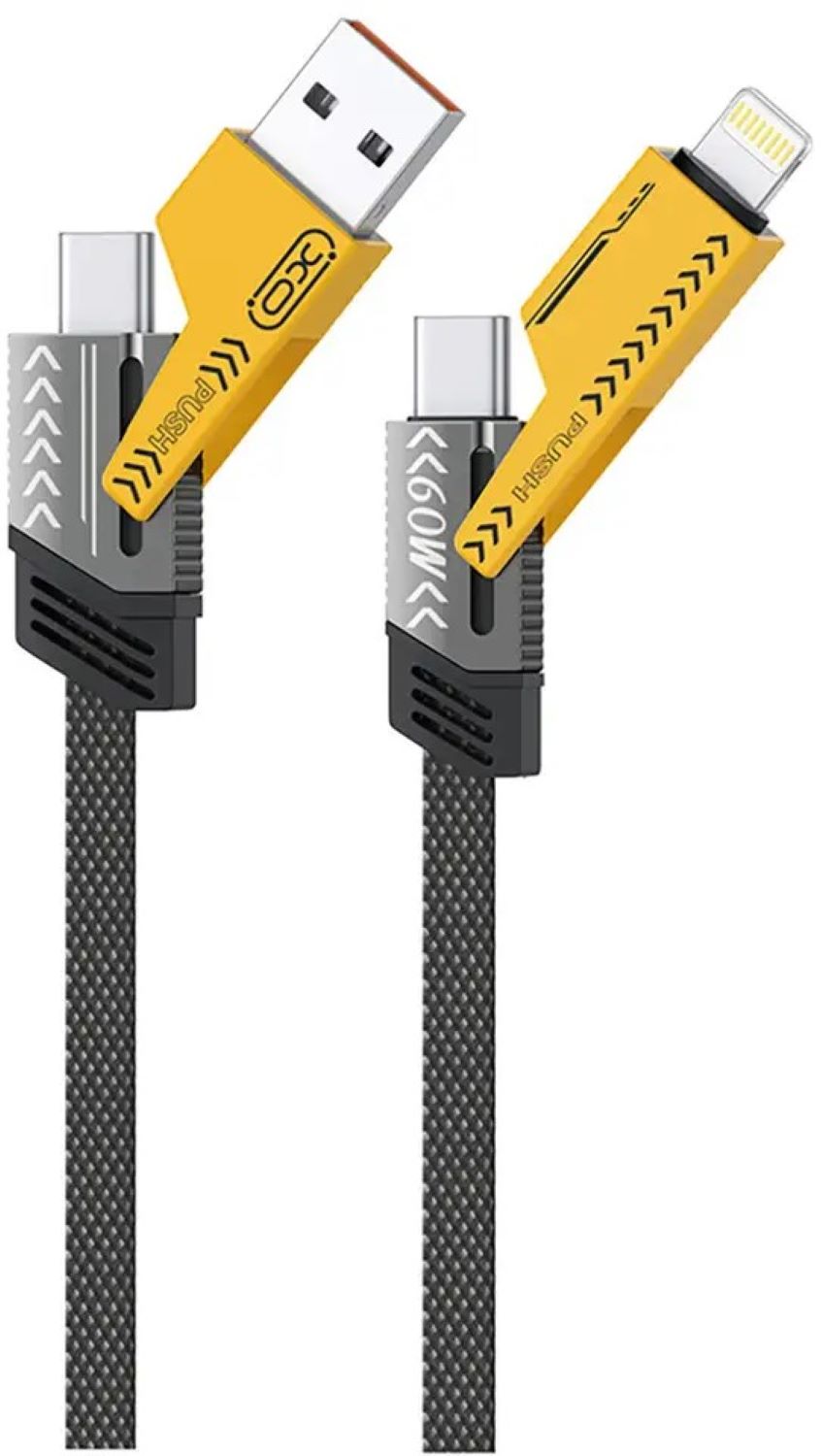 Кабель синхронізації даних XO Type-C/Type-A - USB Type-C/Lightning (NB283-CAI.gray) - Фото 1