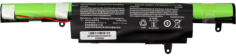 Аккумулятор для ноутбука PowerPlant Clevo W940BAT-6 (COW940) 11.1V 4400mAh (NB400195) - Фото 1