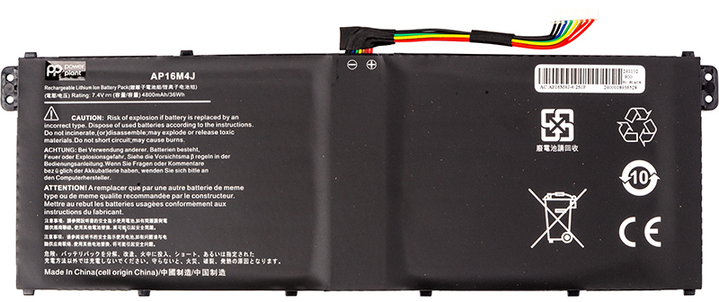 Аккумулятор для ноутбука PowerPlant ACER Aspire 3 A314-33 (AP16M4J) 7.4V 4800mAh (NB410767) - Фото 1