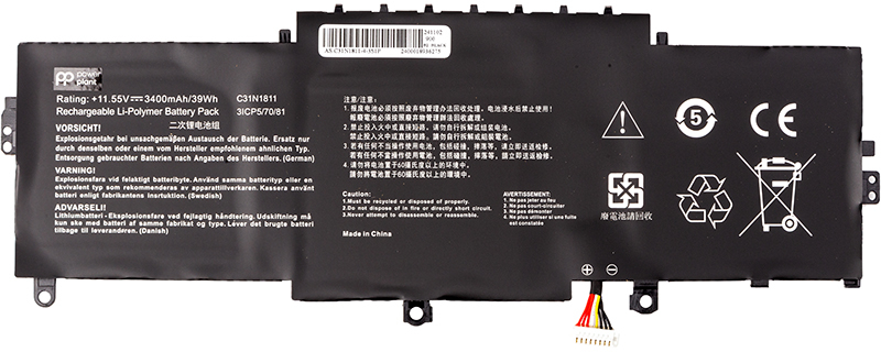 Аккумулятор для ноутбука PowerPlant ASUS ZenBook 14 (C31N1811) 11.55V 3400mAh (NB431991) - Фото 1
