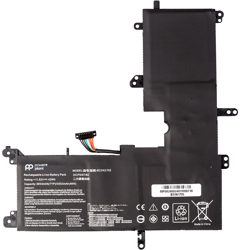 Аккумулятор для ноутбука PowerPlant ASUS VivoBook Flip 14 TP410UA (B31N1705) 11.52V 3653mAh (NB432141) - Фото 1
