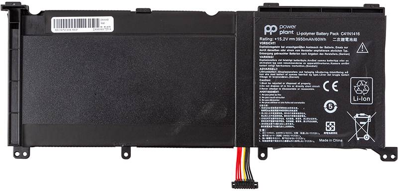 Аккумулятор для ноутбука PowerPlant ASUS Zenbook Pro UX501VW (C41N1416) 15.2V 3950mAh (NB432172) - Фото 1