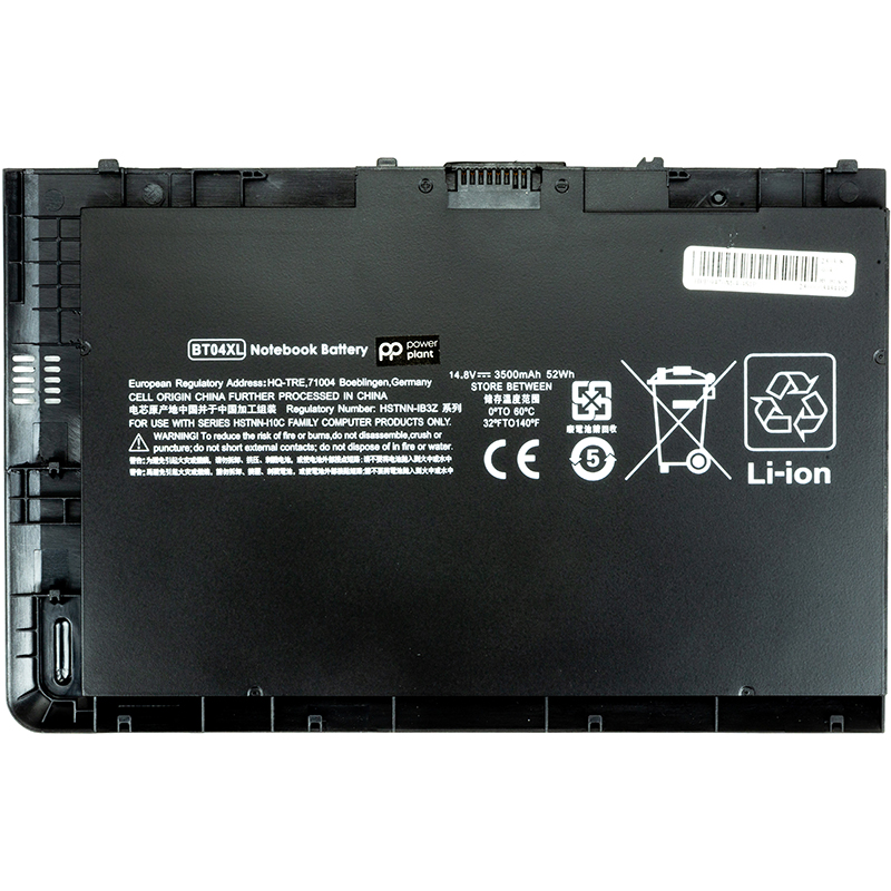 Аккумулятор для ноутбука PowerPlant HP EliteBook Folio 9470m (BT04XL, HP9470PB) 14.8V 3200mAh (NB460670) - Фото 1