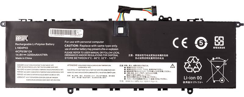 Аккумулятор для ноутбука PowerPlant LENOVO Yoga Slim 7 Pro 14 (L19D4PH3) 14.8V 3200mAh (NB482368) - Фото 1