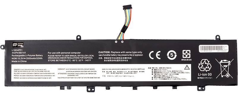 Аккумулятор для ноутбука PowerPlant LENOVO Yoga 9-15IMH5 (L18D4PF1) 15.2V 3500mAh (NB482436) - Фото 1