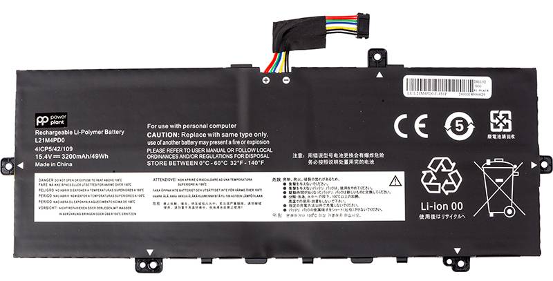 Аккумулятор для ноутбука PowerPlant LENOVO ThinkBook 13x G2 IAP Series (L21M4PD0) 15.4V 3200mAh (NB482504) - Фото 1