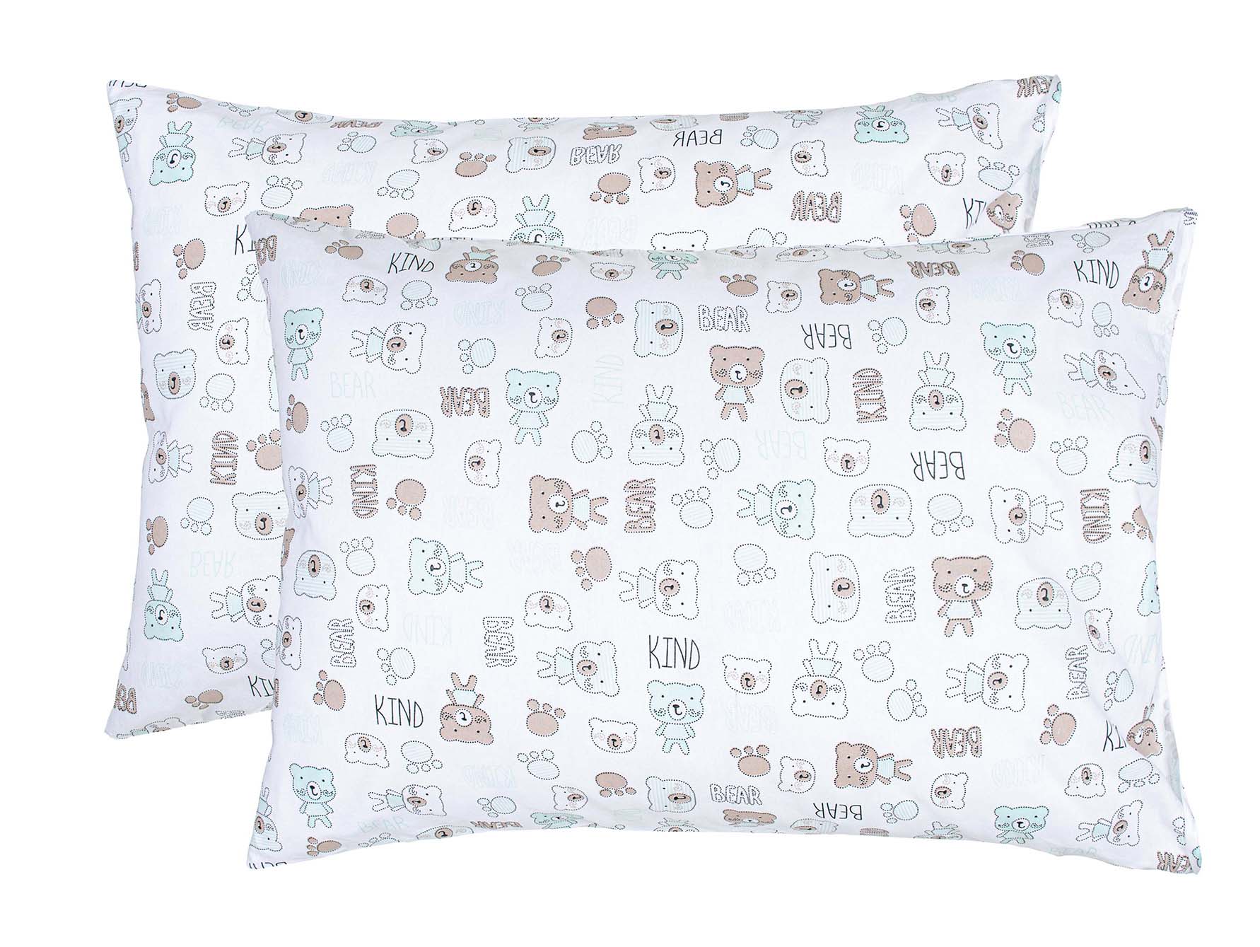 Наволочка Home Line Щ105 ТЕДДИ 50х70 см 2 шт. поплин Кофейно-ментоловый (173783) - Фото 1