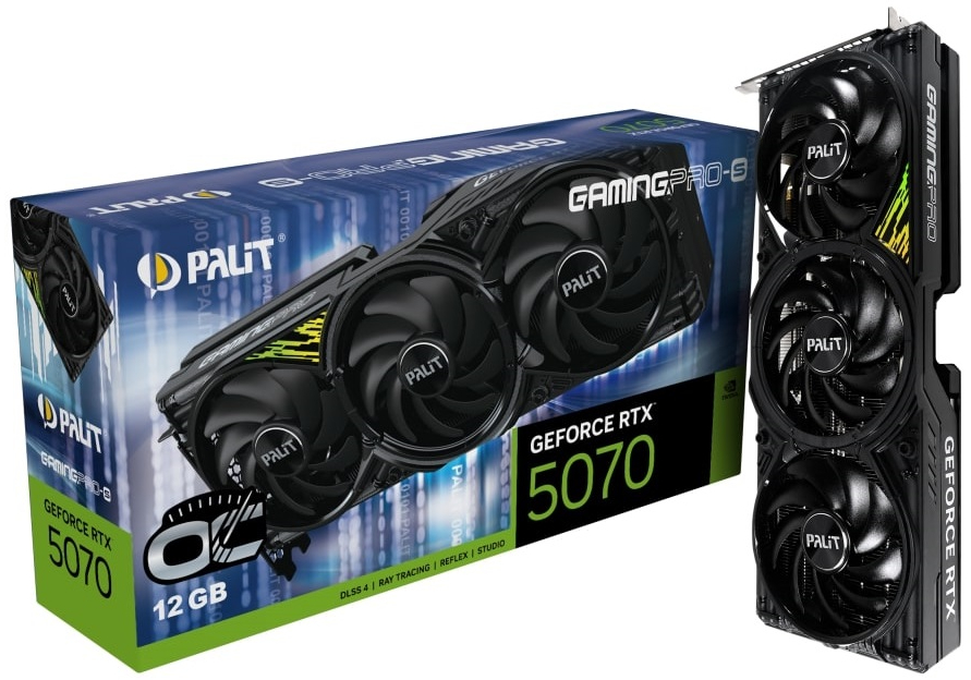 Видеокарта Palit GF RTX 5070 12GB GDDR7 GamingPro-S OC (NE75070T19K9-GB2050U) - Фото 1