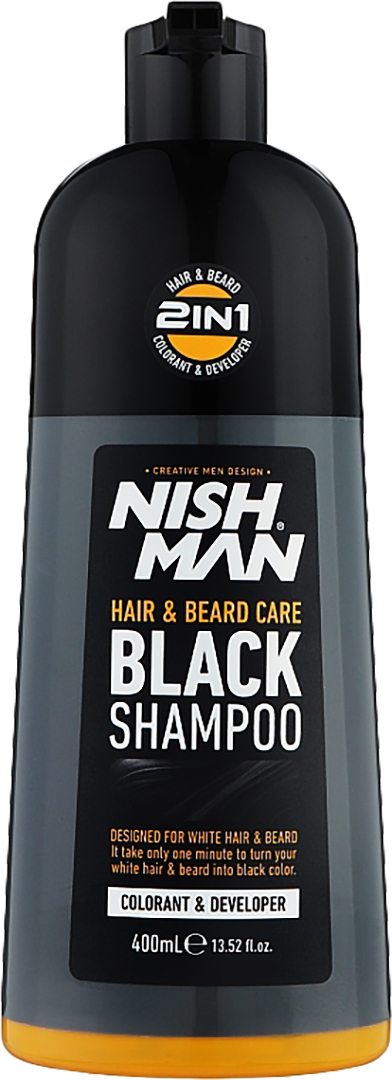Шампунь чоловічий Nishman Hair&Beard Care Black Shampoo Bundle 400 мл (8682035090007) - Фото 1