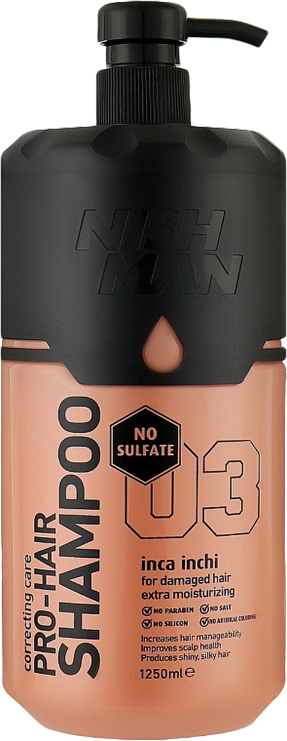 Шампунь мужской Nishman Pro-Hair Shampoo INCA INCI 1250 мл (4129129) - Фото 1