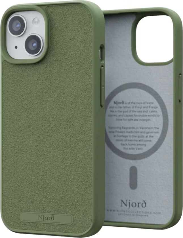 Чехол для смартфона Njord Suede MagSafe Case Olive for iPhone 15 (NA51SU06) - Фото 1