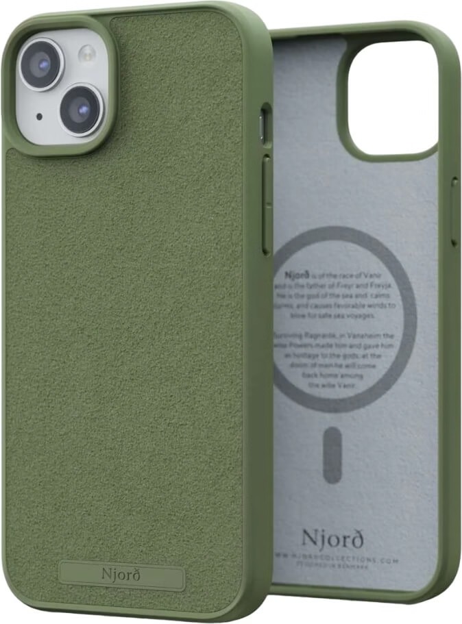 Чехол для смартфона Njord Suede MagSafe Case Olive for iPhone 15 Plus (NA52SU06) - Фото 1