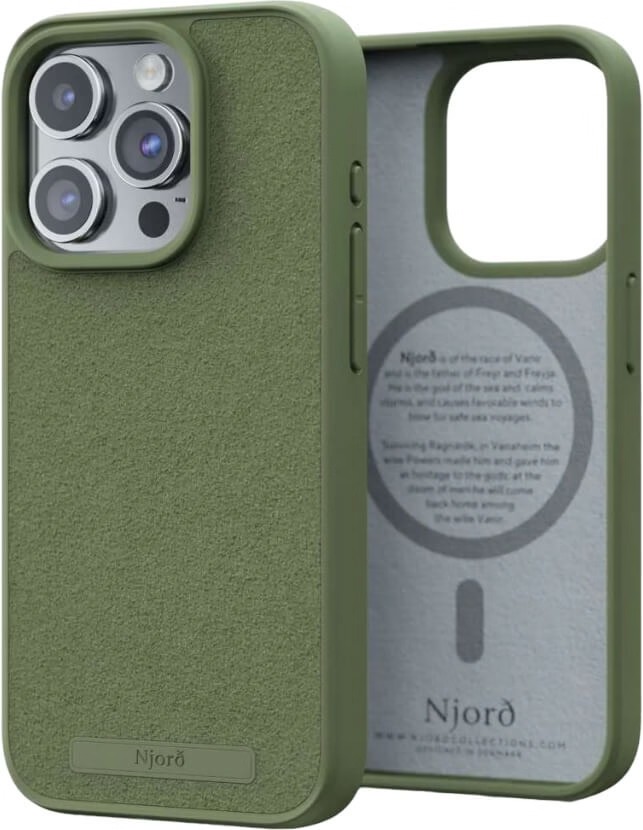 Чехол для смартфона Njord Suede MagSafe Case Olive for iPhone 15 Pro (NA53SU06) - Фото 1