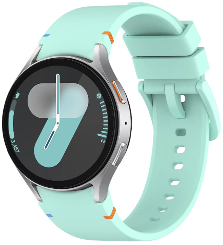 Ремешок для смарт-часов BeCover Ribbed Tape for Samsung Galaxy Watch (20mm) 3 41mm/4 40mm-44mm/5 40-44mm/6 40-44mm/7 40-44mm Turquoise (712062) - Фото 1