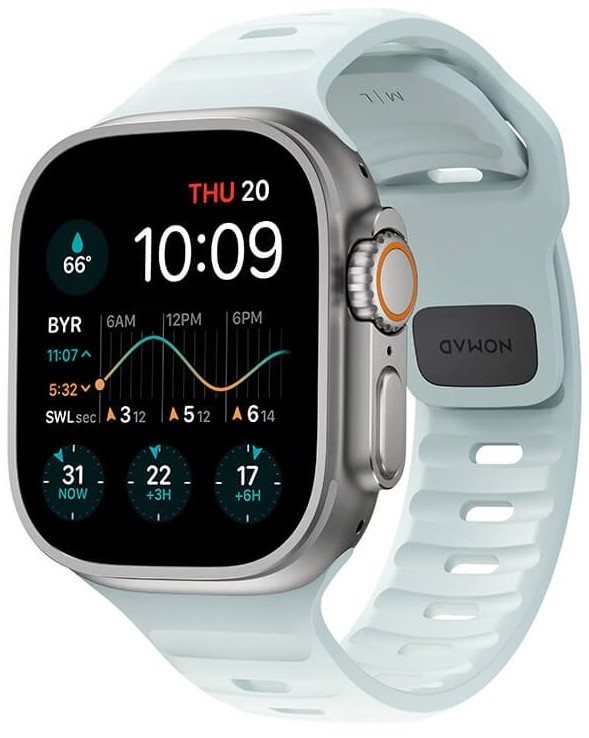 Ремінець для смарт-годинника Nomad Sport Band Icy Blue Glow 46mm/49mm (NM01123385) - Фото 1