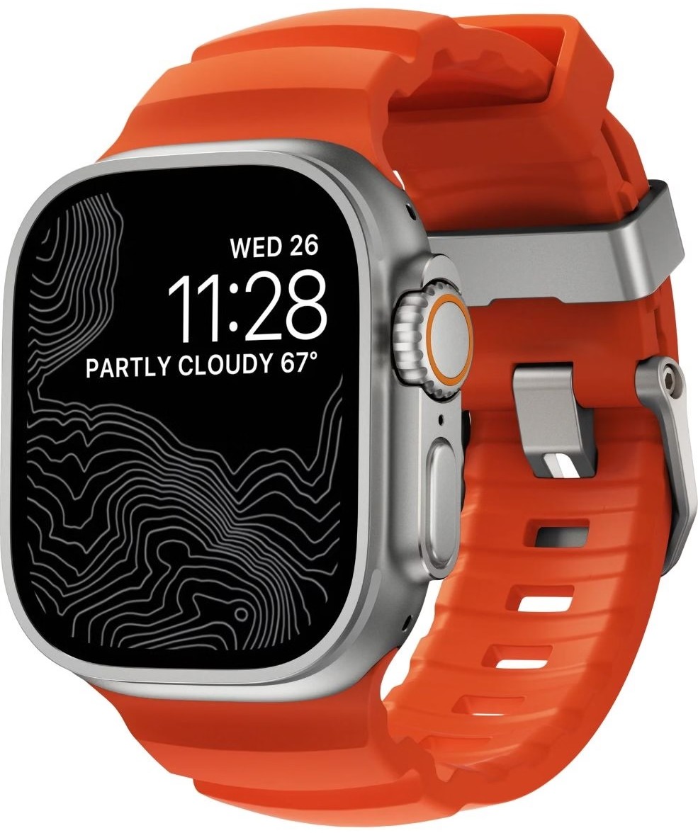 Ремінець для смарт-годинника Nomad Rocky Point Band Natural Titanium Hardware Magma 46mm/49mm (NM014872858) - Фото 1