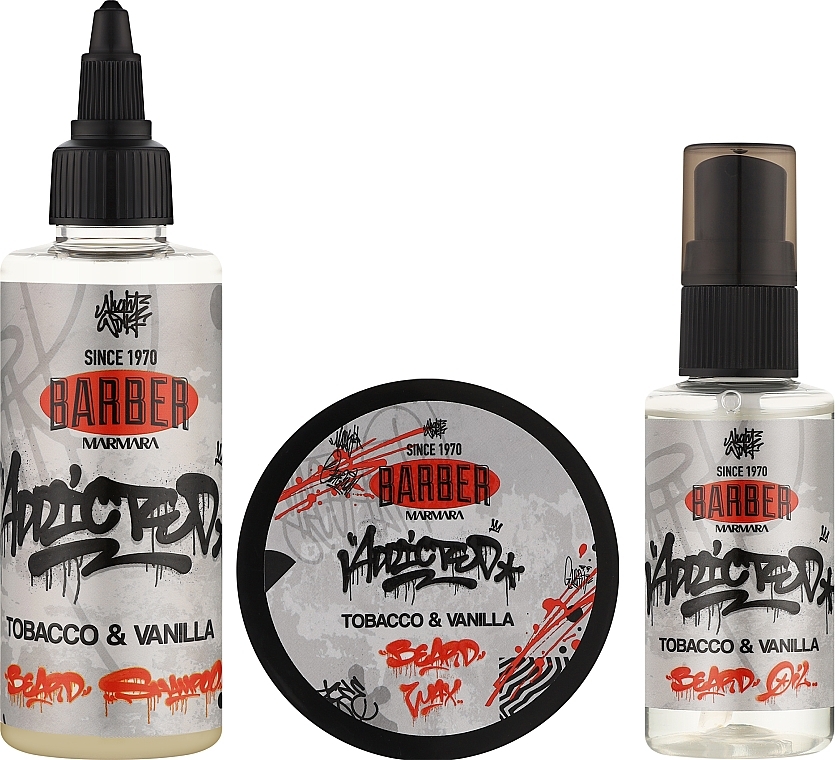 Подарунковий набір для догляду за обличчям Marmara Tobacco Vanilla Set (масло/бальзам/шампунь) (8691541010935) - Фото 1