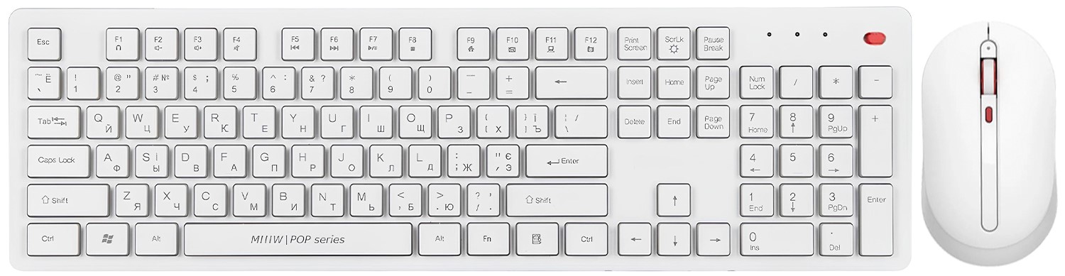 Клавиатура+мышь беспроводная Xiaomi MiiiW Keyboard and Mouse Combo Gen 3 PB03 White (MW24PB03) UA - Фото 1