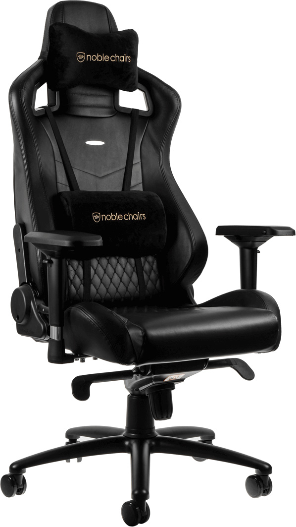 Кресло для геймеров Noblechairs EPIC Real Leather Black - Фото 1