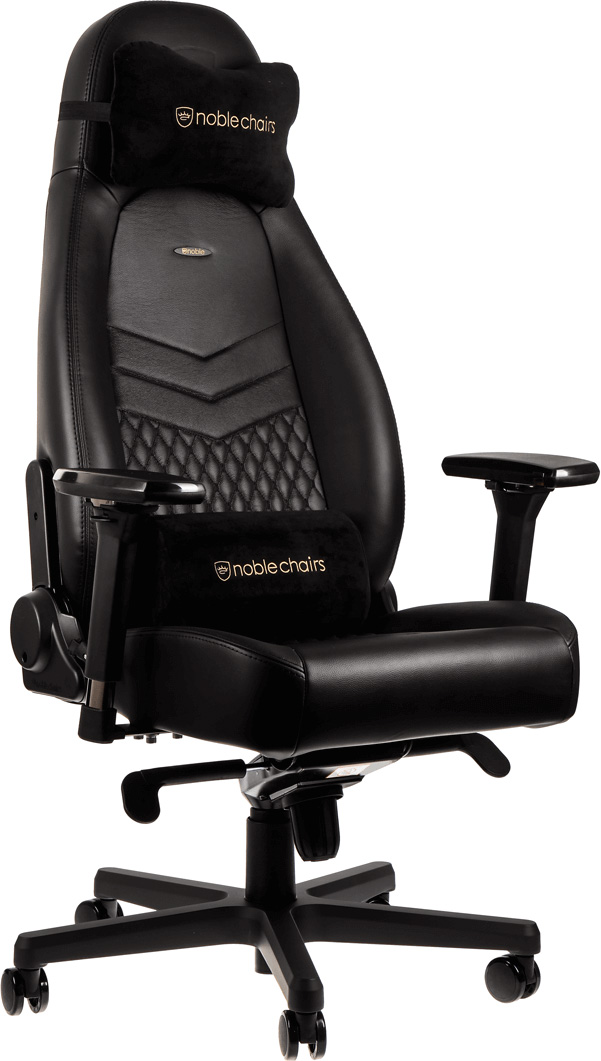 Кресло для геймеров Noblechairs ICON Real Leather Black - Фото 1