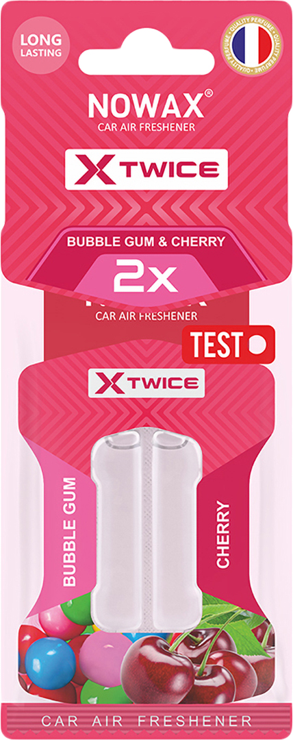 Ароматизатор для авто NOWAX з подвійною капсулою X Twice Bubble Gum & Cherry (NX00151) - Фото 1