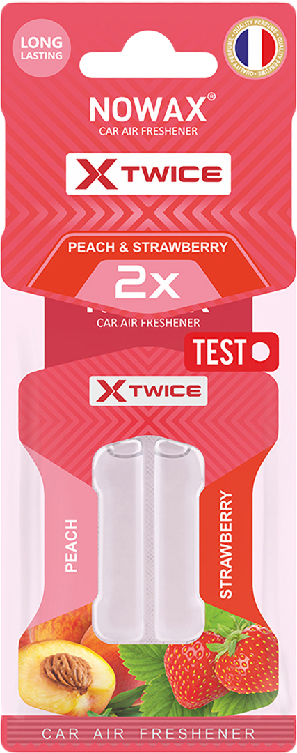 Ароматизатор для авто NOWAX з подвійною капсулою X Twice Strawberry & Peach (NX00156) - Фото 1